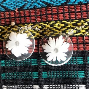 Lucite style flower earrings